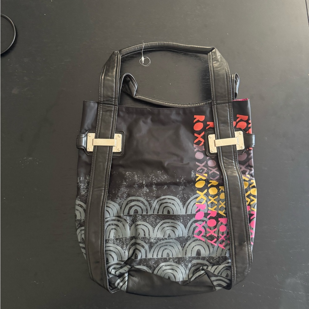 Roxy Black Tote with Multicolor Accents